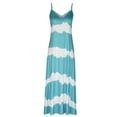 thumbnail image 4 of up to 60% off Gifts Usmixi Womens Dresses Sleeveless V-Neck Striped Print Casual Long Summer Dress Beach Vacation Spaghetti Strap Plus Size Long Dresses Green M Up to 65% off, 4 of 7