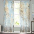 thumbnail image 2 of Contemporary Yellow Blue Tree Sheer Curtains 84 Inches Long 2 Panels Set, Window Sheer Curtains for Living Room/Bedroom, Abstract Art Oil Paiting Light Filtering Rod Pocket Curtain 52'' x 84'' x 2, 2 of 7