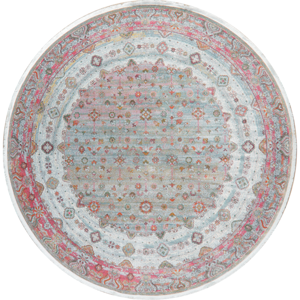 Traditional Oriental Distressed Vintage Faded 10 ft Round Area Rug