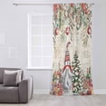 thumbnail image 3 of Beige Christmas Gnomes Semi Sheer Curtains Drapes for Living Room,Bedroom,French Doors Window 54 Inches Long,Xmas Tree Poinsettia Winter Gifts Rod Pocket Chiffon Curtain Voile Drapery Panel, 3 of 6