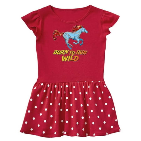 

Inktastic Born to Run Wild- galloping horse Gift Toddler Girl Dress