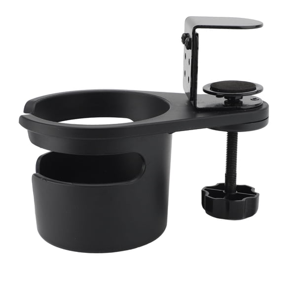 BIMZUC Rotating Desk Cup Holder, Clip On Bottle Organizer for Coffee Mugs and Water Bottles