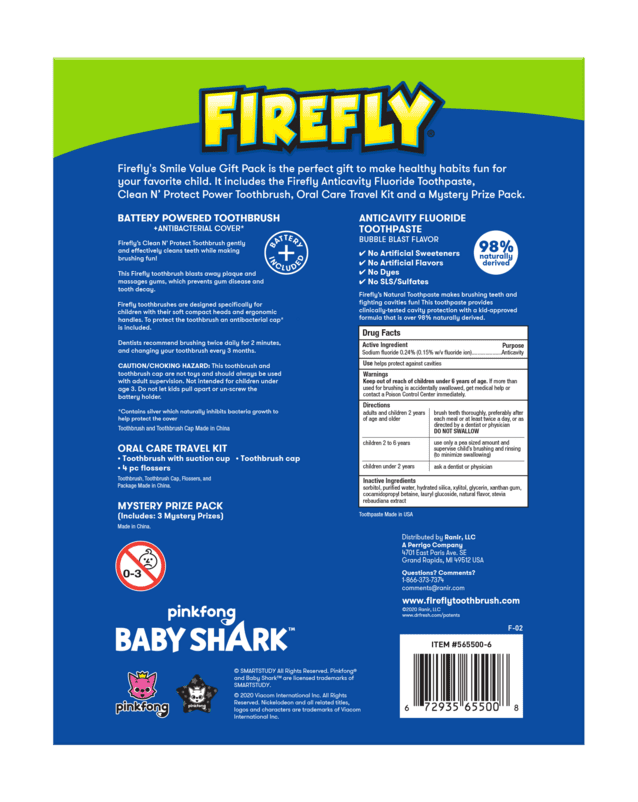 firefly baby shark toothbrush