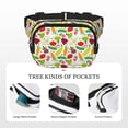thumbnail image 5 of Picia Cartoon Vegetables Print Square Double-Layer Waist Bag Mini Adjustable Waist Belt Bag Exercise Running Travel Hiking, 5 of 9