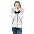 thumbnail image 2 of IVEYRTF Kids Boys Girls Winter Hooded Coat Long Sleeve Zipper Jacket Warm Faux Fleece Outerwear Soft Comfortable Casual Playwear Everyday Top for Cold Weather(White,13-14 Years), 2 of 4