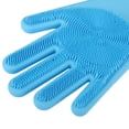 thumbnail image 2 of Silicone Dishwashing Gloves Wash Cleaning Gloves With Sponge Scrubbers For Washing Kitchen, Bathroom, Car & More, Blue, 2 of 10