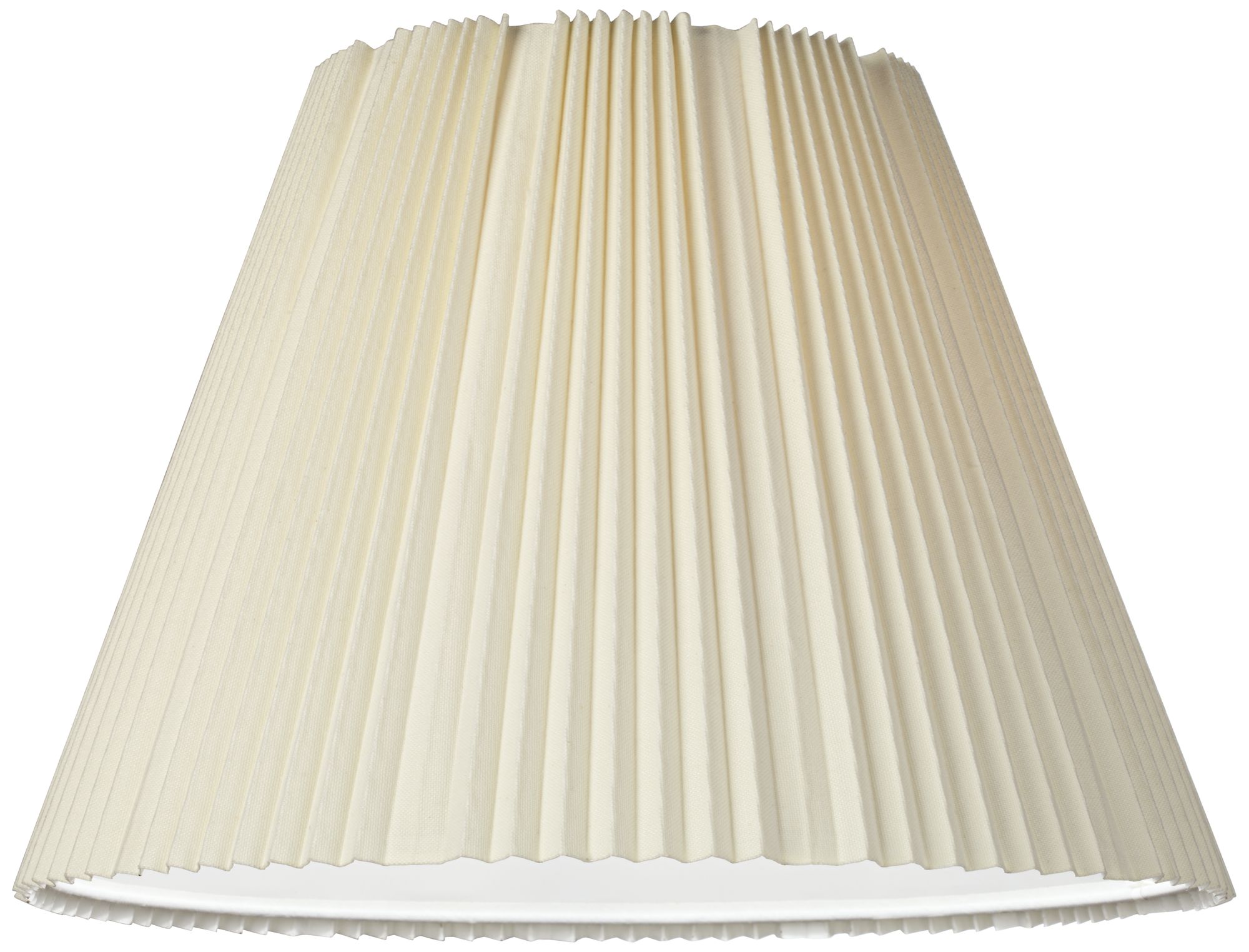 Springcrest Eggshell Pleated Large Empire Lamp Shade 9" Top x 17" Bottom x 11.75" High x 12.25" Slant (Spider) Replacement with Harp and Finial - image 3 of 6