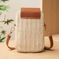thumbnail image 4 of Woven Crossbody Phone Bag for Women with Adjustable Strap, Cute Cat Design, Mini Purse, Summer Travel, Casual & Beach Ready, 4 of 5