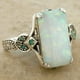 thumbnail image 3 of 1pc Stylish Vintage Opal Ring for Men - Elegant Square Design with Silvery Finish, 3 of 4