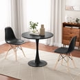 Gymax 3PCS Dining Kitchen Set Modern Round Dining Table Chairs for Small Space - Walmart.com