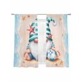 thumbnail image 2 of Coastal Beach Sheer Curtains 72 Inches Long 2 Panels Set, Window Sheer Curtains for Living Room/Bedroom, Blue Gnomes Summer Ocean Sea Wave Starfish Beige Light Filter Rod Pocket Curtain 52''x72''x2, 2 of 8