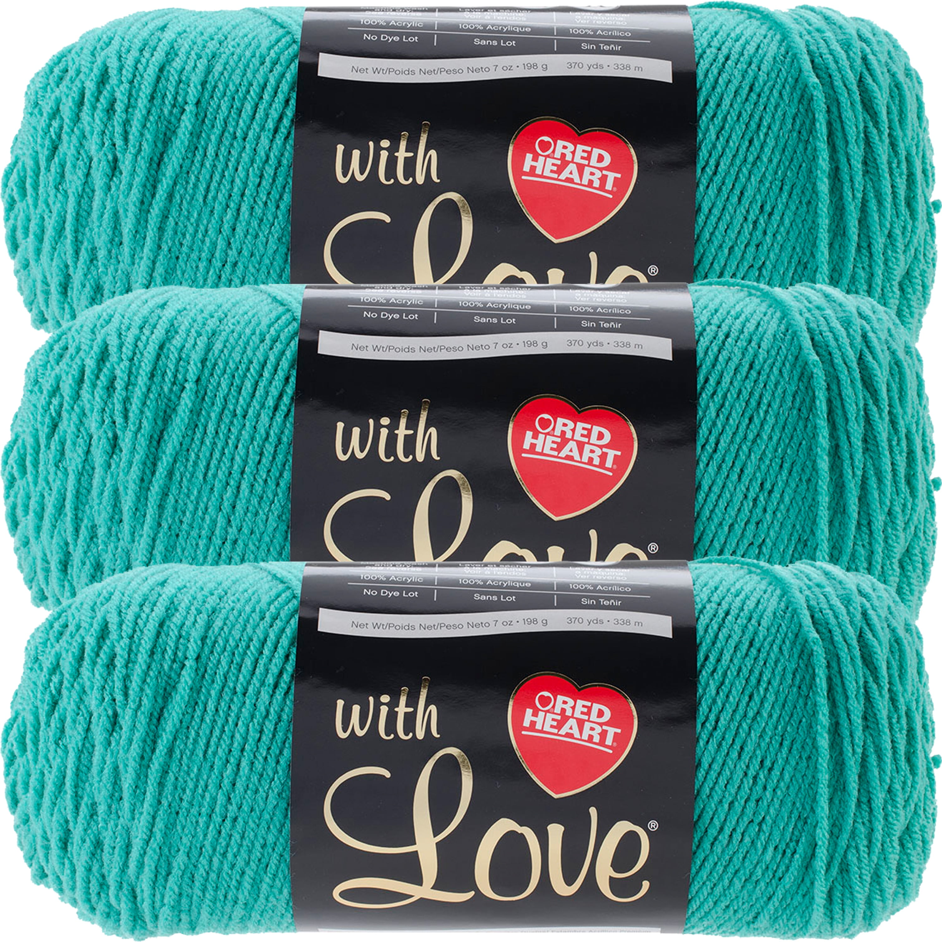 Red Heart 'With Love' Yarn | 100% Acrylic Medium Weight Yarn In Iced Aqua Color
