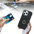 thumbnail image 4 of Nalacover for iPhone 14 Pro 6.1 inch Wallet Back Case,Luxury PU Leather Soft TPU Anti-Drop Shockproof Two Card Slots with Finger Ring Holder Kickstand Ultra Slim Phone Cover.Black, 4 of 8