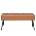 thumbnail image 4 of Abble 38" Wide Upholstered Entryway Bench, Tufted Ottoman Bench, Small Bed Room Bench, Casual Dining Room Bench, Brown, 4 of 7