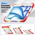 thumbnail image 5 of For iPad Air 11 inch (2025 M3/2024 M2) Case, 360 Rotating Shockproof Cover with Stand, Screen Protector, Shoulder Strap, Rainbow Red, 5 of 7