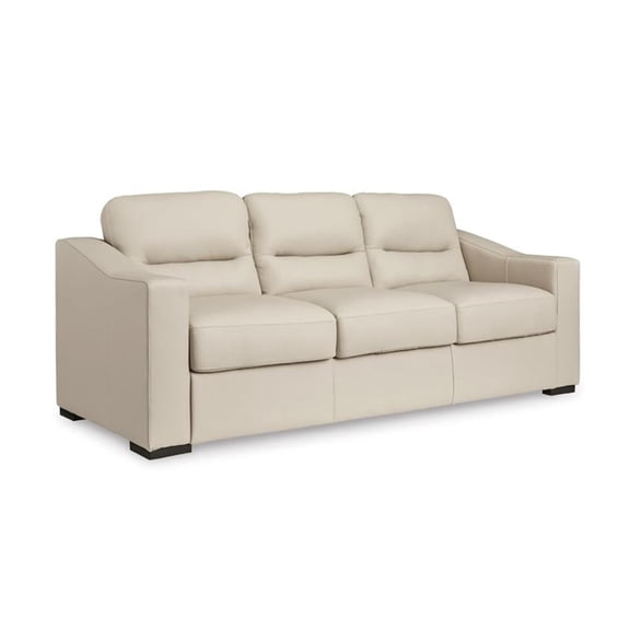 Pemberly Row Contemporary Leather Almond Sofa - 40"Hx93"Wx40"D