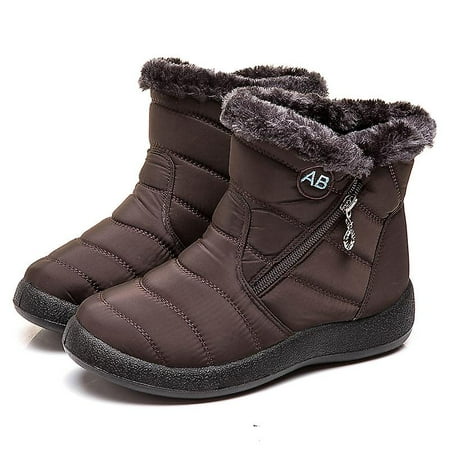 

Winter Lightweight Thick Fur Ankle Waterproof 11cm Heel Boots For Women