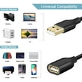 thumbnail image 5 of Fasgear USB 2.0 Extension Cable Male to Female USB Cable Charging and Syncing USB Extender Cord For Cell Phones(6ft, Black), 5 of 6