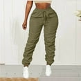 thumbnail image 5 of Erwazi Women Solid Joggers Pants Casual Elastic Waist Pleated Pant with Pocket, 5 of 7