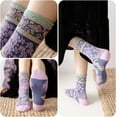 thumbnail image 6 of Vintage Style Crew Socks with Cute Floral Cuff for Women, 6 of 7