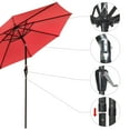 thumbnail image 4 of Yescom 9' Outdoor Solar Powered LED Umbrella 8 Ribs w/ 32 Lights for Patio Garden Deck Crank Tilt UV30 Red, 4 of 12