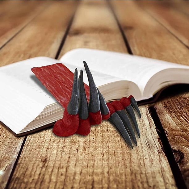 Marcador de libros de resina con la Mano del Diablo, ideal como regalo de Halloween o como rastrillo para alfombras.