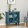 thumbnail image 2 of HOMCOM Storage Cabinet with Fretwork Doors Shelf Modern Sideboard Buffet, 2 of 10