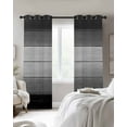 thumbnail image 3 of Ombre Black Gray Wood Blackout Curtains 39 Inches Length, Gradient Country Rustic Grain Window Treatment Thermal Insulated Drapes for Bedroom Living Room 2 Panels 55x39 Inches, 3 of 8