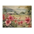 thumbnail image 3 of Designart "A Symphony of Pink and Green in Hibiscus Flowers II" Floral Print on Natural Pine Wood, 3 of 5