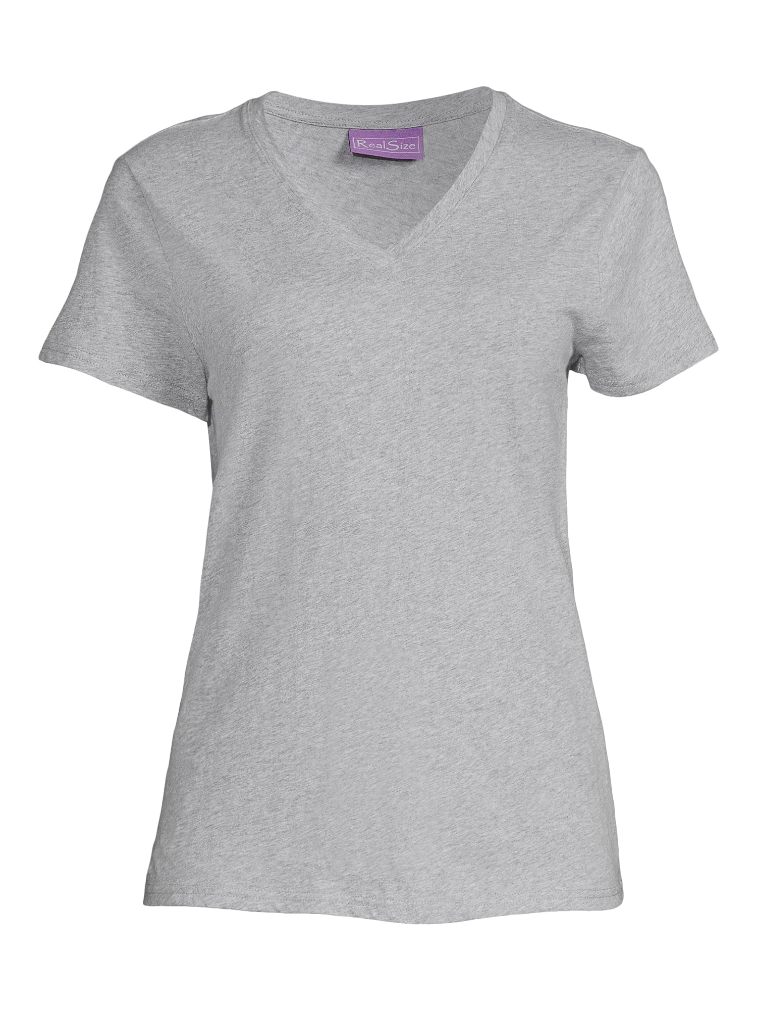 RealSize Women's V-Neck Tee with Short Sleeves, Sizes XS-3XL