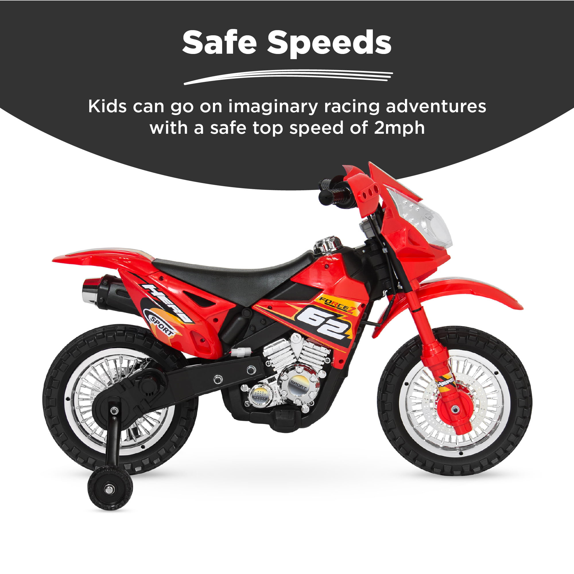 Best Choice Products 6V Electric Kids Ride On Motorcycle Dirt Bike W/ Training Wheels Green 