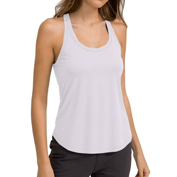Women Summer Tops European And Women's Sports And Fitness Loose Sleeveless Top Yoga Wear Vest Casual Work Tops Dance Shirt Girls Crop Summer Women Outdoor Warm Creme Color Cut Out Panel for White M