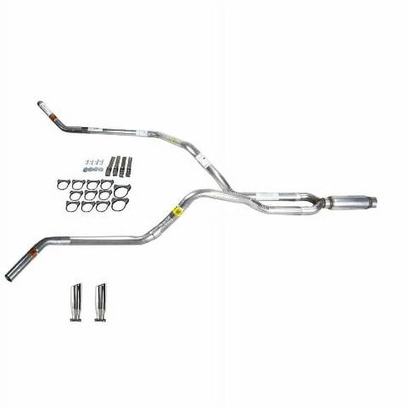 Dual exhaust 2.25 pipe Glass Pack muffler RC Tip Corner exit Fits Dakota 97-05