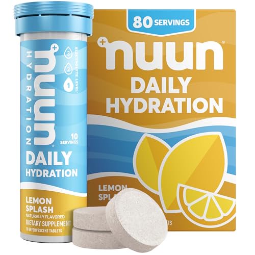 Nuun Daily Electrolyte Tablets con magnesio, calcio, potasio, cloruro y sodio, sin gluten, sin azúcar y vegano, sabor a limón, paquete de 8 (80 porciones en total)