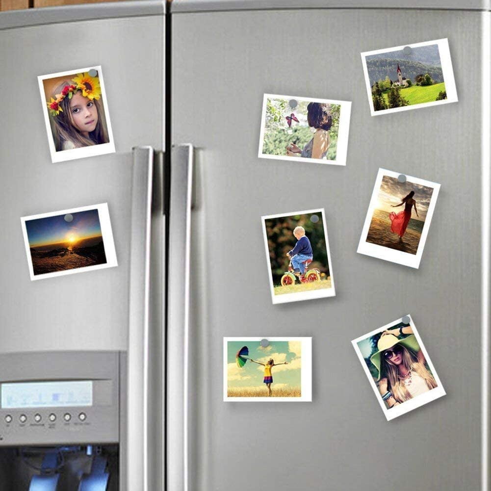 300 PCS Small Refrigerator Premium Brushed Nickel Fridge, Office Magnets, 6x2 mm