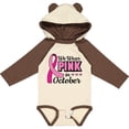 thumbnail image 3 of Inktastic Breast Cancer Awareness We Wear Pink in October Girls Long Sleeve Baby Bodysuit, 3 of 5
