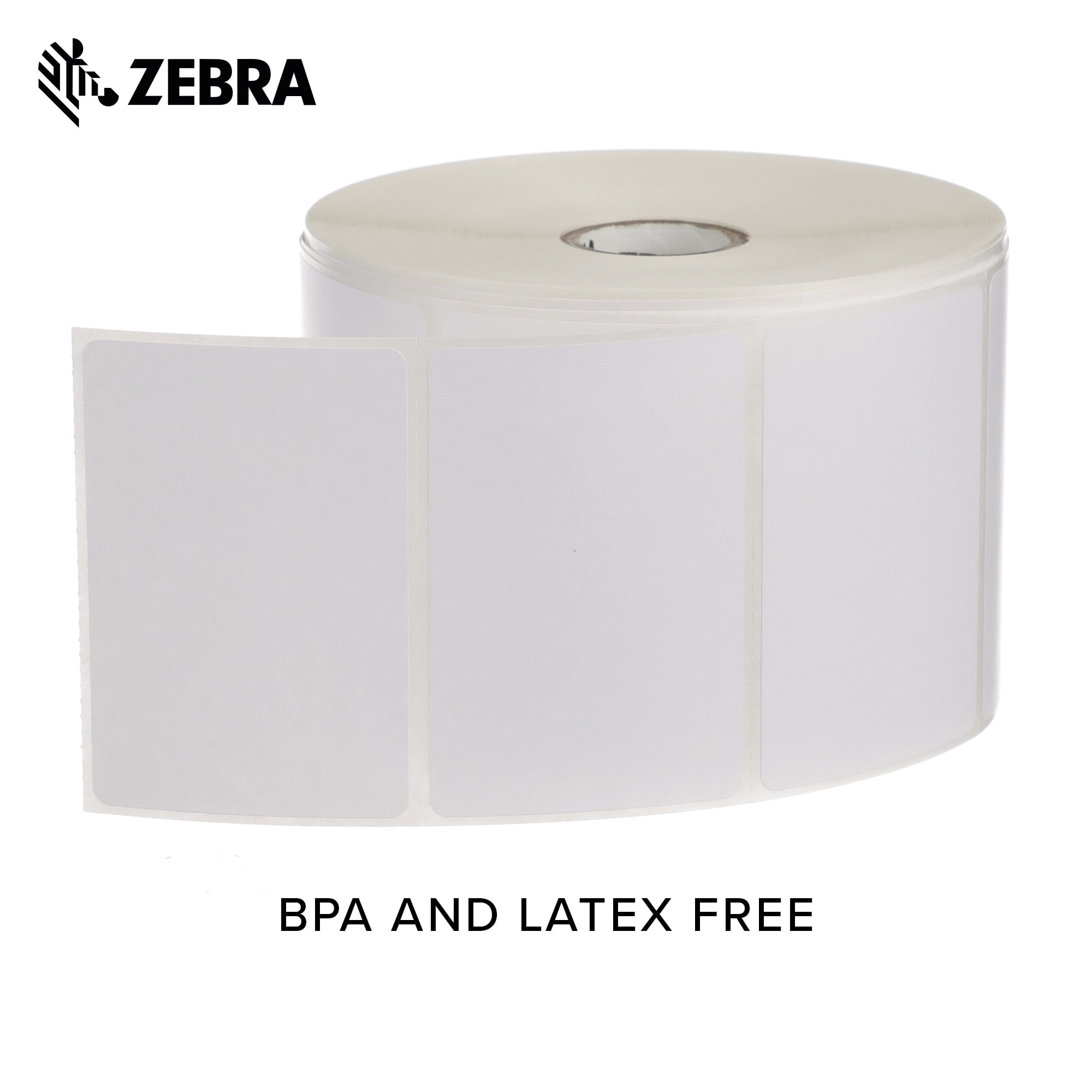 Zebra 3 x 2 in Direct Thermal Paper Labels Z-Perform 2000D Permanent Adhesive Shipping Labels - 1 in Core - 6 Rolls
