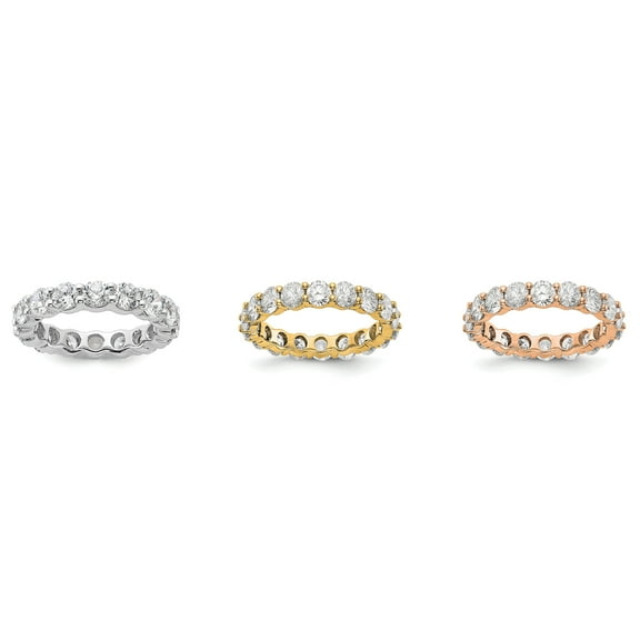 14k White Gold Round Cut Diamond Eternity Wedding Band Anniversary Ring Size 4 - 1/2 Ct.