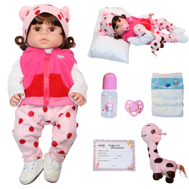 Muñeco Reborn Gianna 48cm REDOLL | Caucho Suave Full Body con Movimiento Real | Conjunto de Invierno