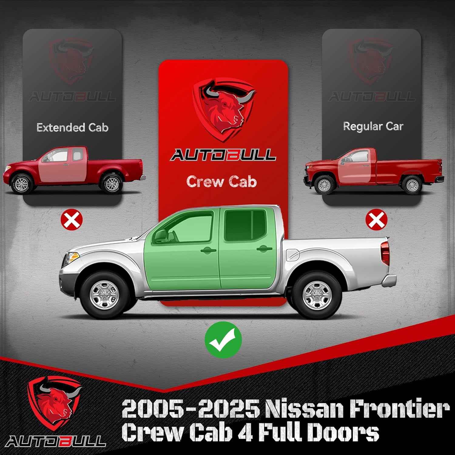 For 2005-2025 Nissan Frontier Crew Cab Running Board Nerf Bar Drop Step