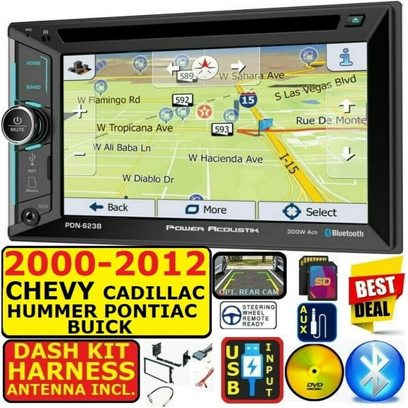 2000-12 CHEVY GMC HUMMER PONTIAC BUICK NAVIGATION BLUETOOTH USB CD/DVD STEREO