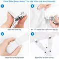 thumbnail image 5 of Bed Sheet Straps, 2Pcs Elastic Adjustable Bed Sheet Holder Straps, Fitted Sheet Straps to Hold Sheets in Place with Metal Clips, Sheet Holders for Mattress Cover, Sheet, Sofa Cushion (White), 5 of 8