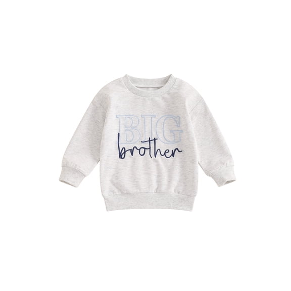RUINIXCW Toddler Baby Boy Sweatshirts Big Brother Matching Outfit Little Boy Kids Letter Long Sleeve Crewneck Pullovers Spring Fall Winter Shirt Top