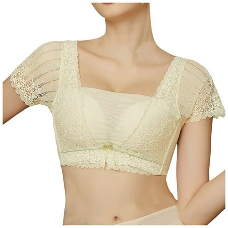 JAKANYQ Female Bra Lace Tank Tops Wireless Bra Lace Crop Top Padded Stretch Spaghetti Thin Strap Yoga Sports Bra For Women Classic Lightweight