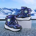 thumbnail image 4 of DMDUOU Boys Girls Winter Snow Boots Teen Lace Up Non-Slip Outdoor Warm Fleece Boots Soft Cozy Hiking Walking Shoes Blue 31, 4 of 6