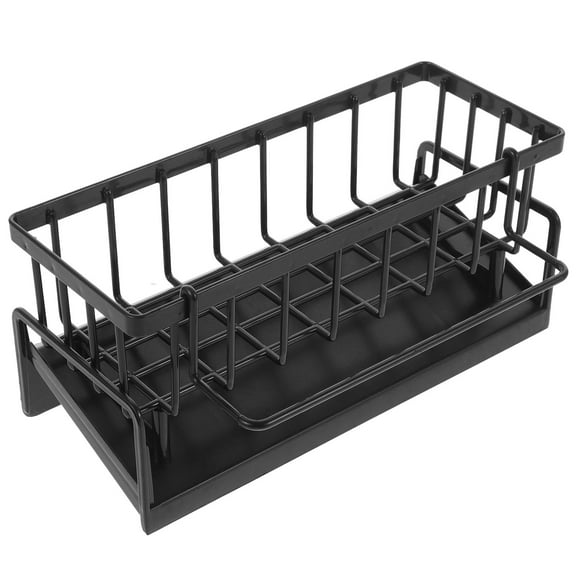 RUNROTOO Black Kitchen Sink Draining Rack 11.8X4.1X3.7Inch Plastic For Kitchen Users And Homeowners 1Pcs