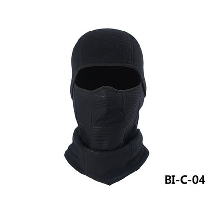 Winter Sports Riding Skiing Multifunctional Windproof Warm Collar Hat Cap Scarf Turban Mask Headgear for Men Women Color:Black