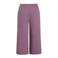 thumbnail image 5 of cFmduc Women Plus Size Casual Wide Leg Long Palazzo Pants High Waist Bagyy Loose Lounge Trousers Solid Color with Pockets, 5 of 7
