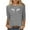 Gray, variant on Herrnalise Women's Fashion Printed Loose T-shirt Mid-length 3/4 Sleeves Blouse Round Neck Casual Tops Gray XL