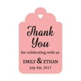 thumbnail image 1 of 100 PCS Personalized Paper Tags Thank You For Celebrating Custom Wedding Favor Hang Tags, 1 of 1